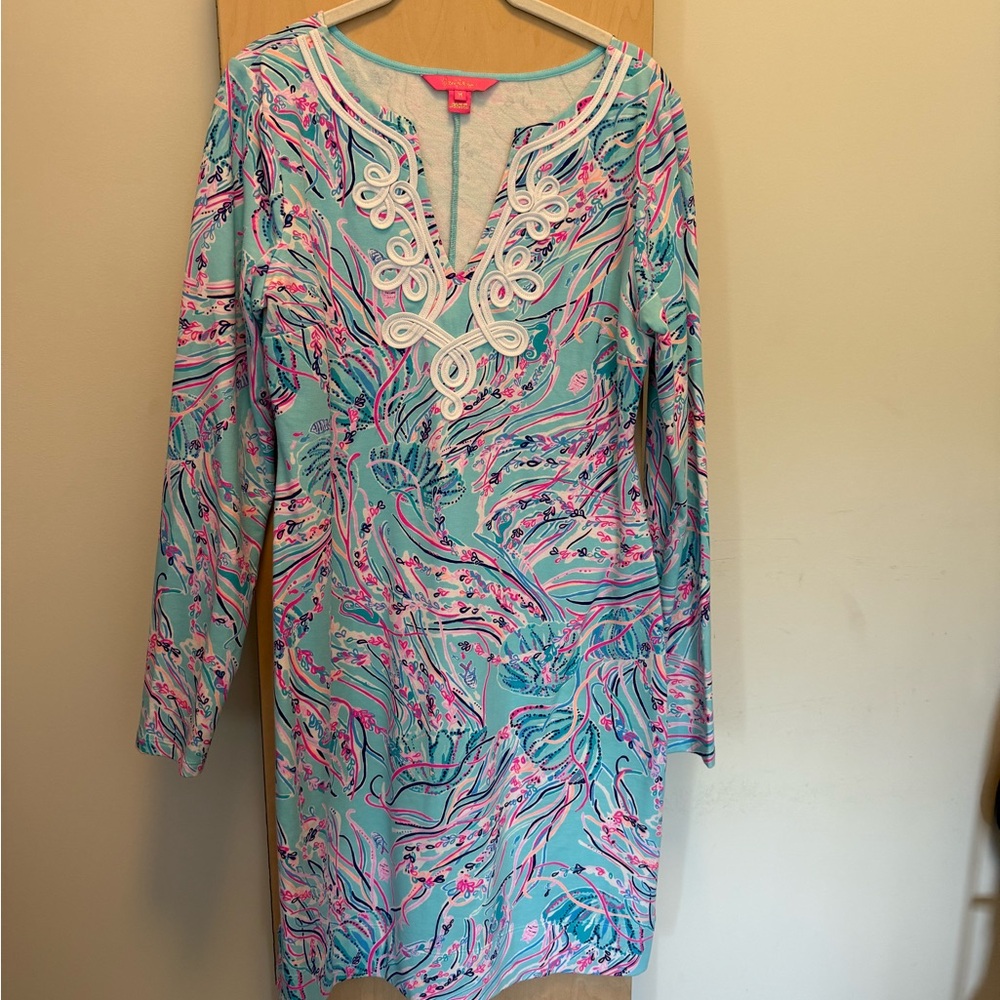 Lilly Pulitzer Long Sleeve Dress in Blue and Pink, never worn